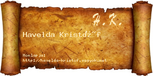 Havelda Kristóf névjegykártya