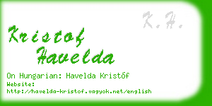 kristof havelda business card